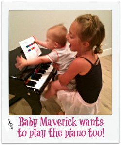 Baby Mav wants to play the piano!