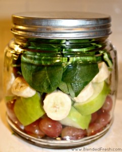 smoothie ingredients in jar