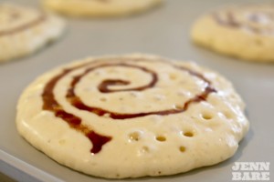 Cinnamon Roll Pancakes - swirl