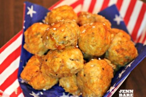 Red, White & Bleu Buffalo Chicken Meatballs