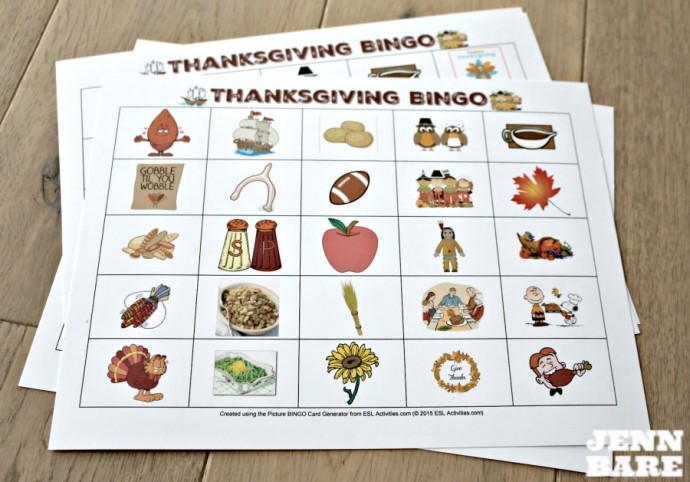 Play BINGO this Thanksgiving and have some family fun!